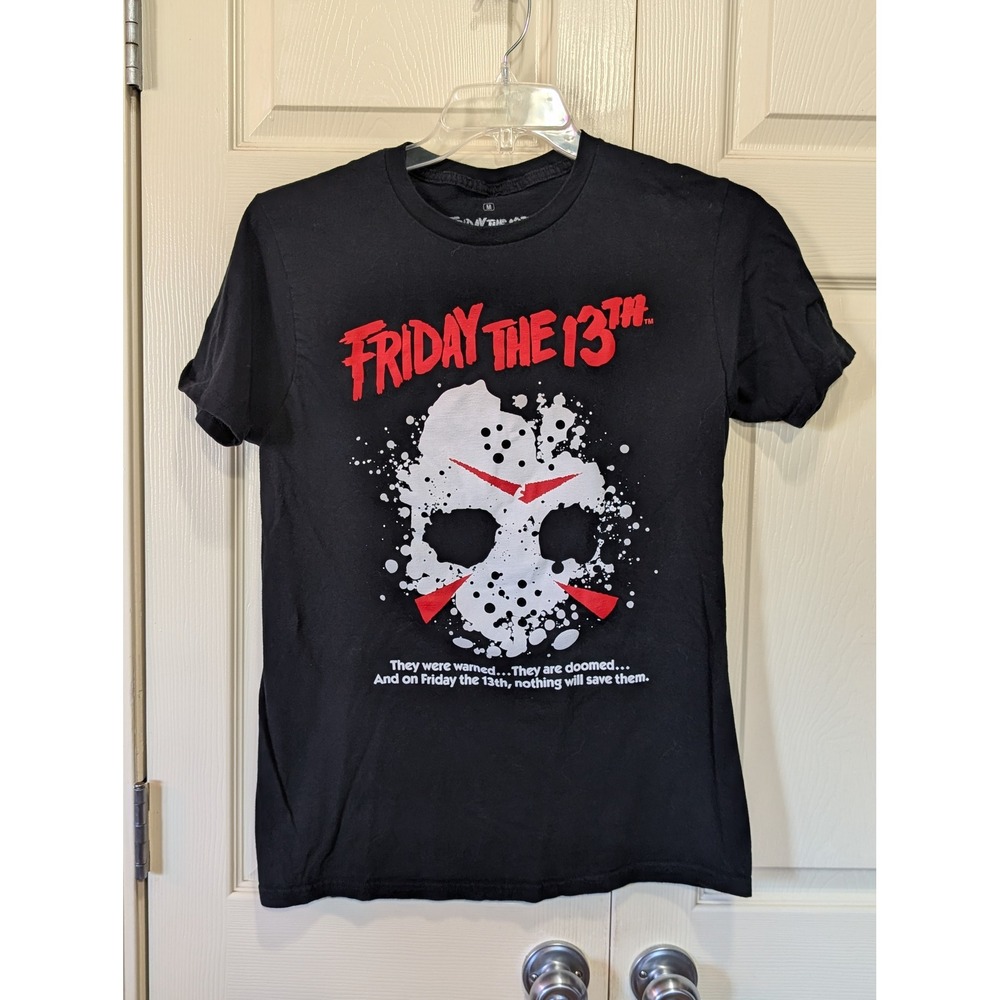 Ripple Junction Friday the 13th Jason Mask Graphic Tee Black Unisex Med Horror
